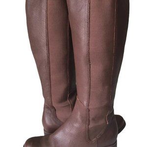 Cole Haan Air Women’s Tall Leather Riding Boots 10B Stretch Pull-On Brown